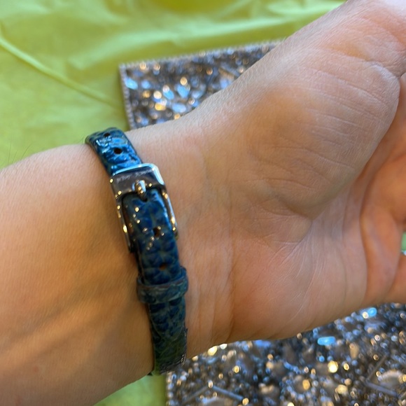 Betsey Johnson Women’s Blue Leather Watch | Thin Strap *Needs Battery - Picture 5 of 7